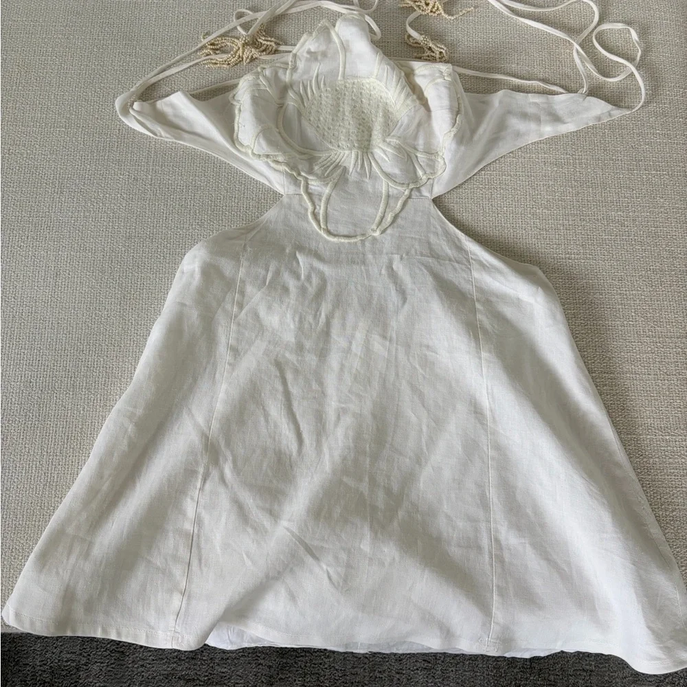 FARM Rio White A-Line Linen Dress - Picture 3 of 5